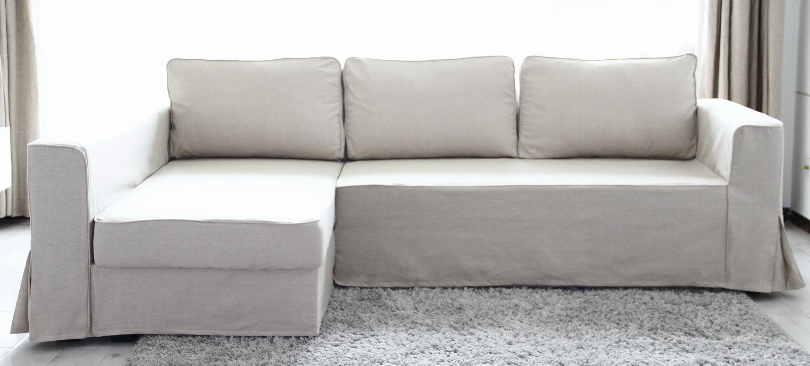 Couch Ikea
 Beautify Your IKEA Sofa with Custom Long Skirt Slipcovers