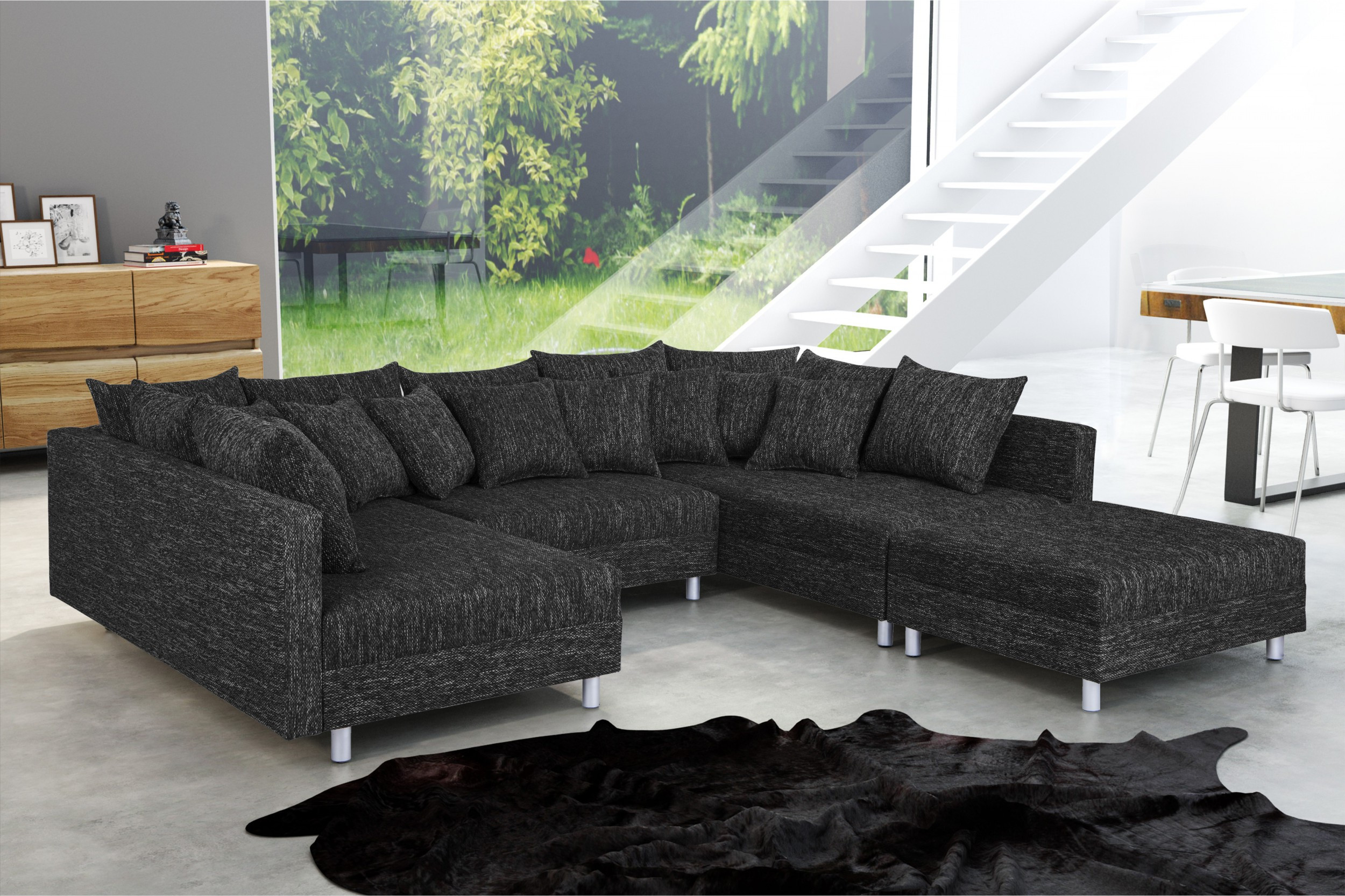 Couch Kaufen
 Wohnlandschaft Sofa Couch Ecksofa Eckcouch in Gewebestoff