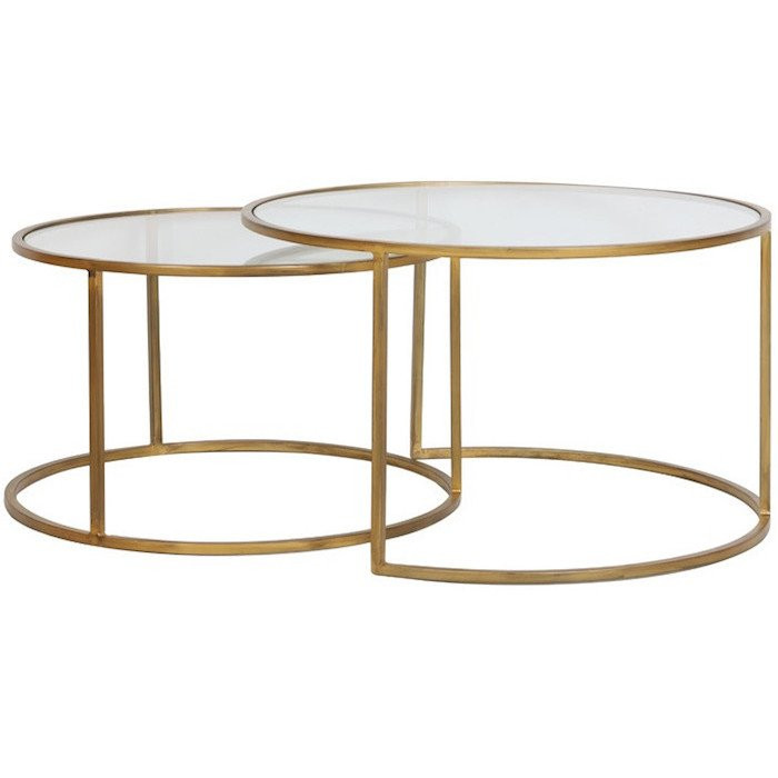 Couchtisch Gold
 Couchtisch Light & Living DUARTE Gold Glas 2er Set rund