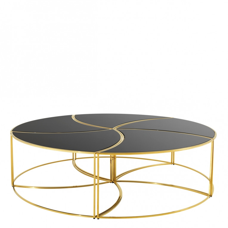 Couchtisch Gold
 71 Carter vier delig ronde salontafel goud met zwarte