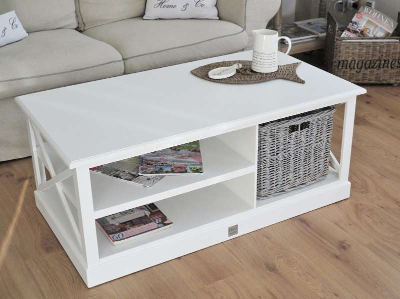 Couchtisch Landhausstil
 Couchtisch weiss Coffeetable Kampen rechteckig mit