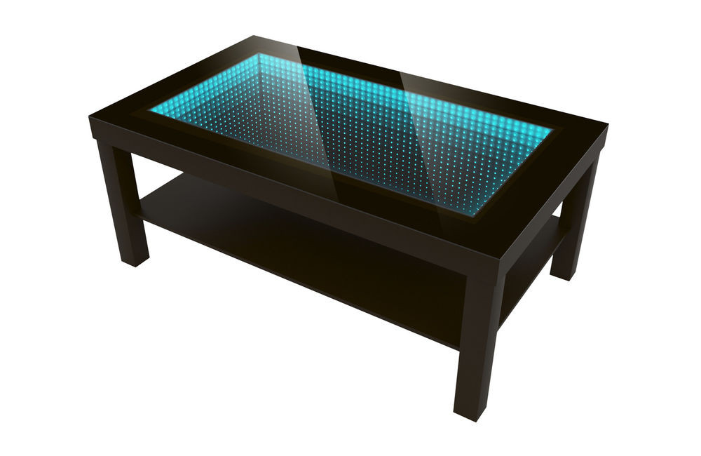 Couchtisch Led
 Modern Couchtisch Glastisch Beistelltisch TIEFENEFFEKT