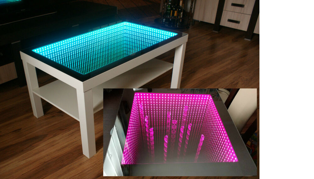 Couchtisch Led
 Weiss Tisch Couchtisch Glastisch LED 3D TiefenEFFEKT