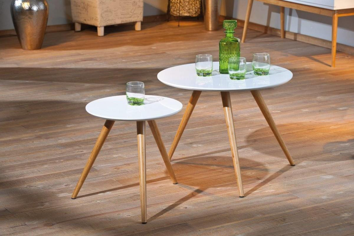 Couchtisch Set
 Beistelltisch PHILLIS Couchtisch rund im 2er Set Retro