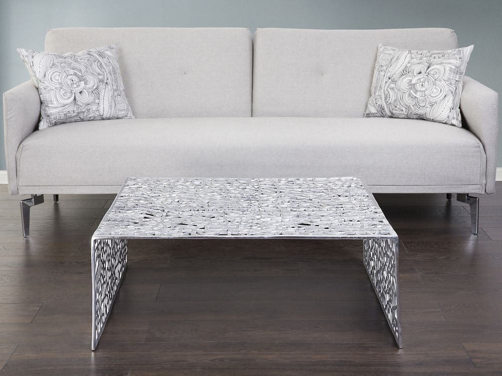 Couchtisch Silber
 Couchtisch Aluminium Beistelltisch silber