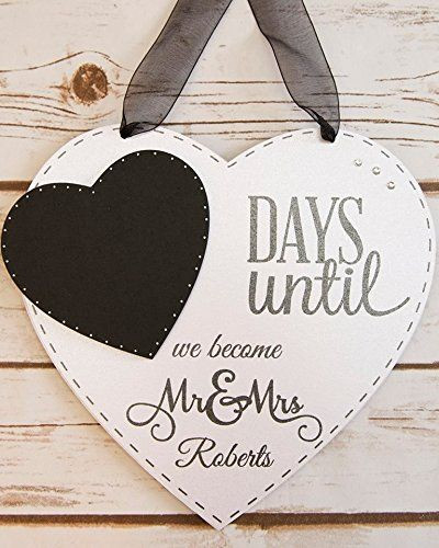 Countdown Hochzeit
 Hochzeit Countdown Schild aus Holz Herz Tafel Countdown