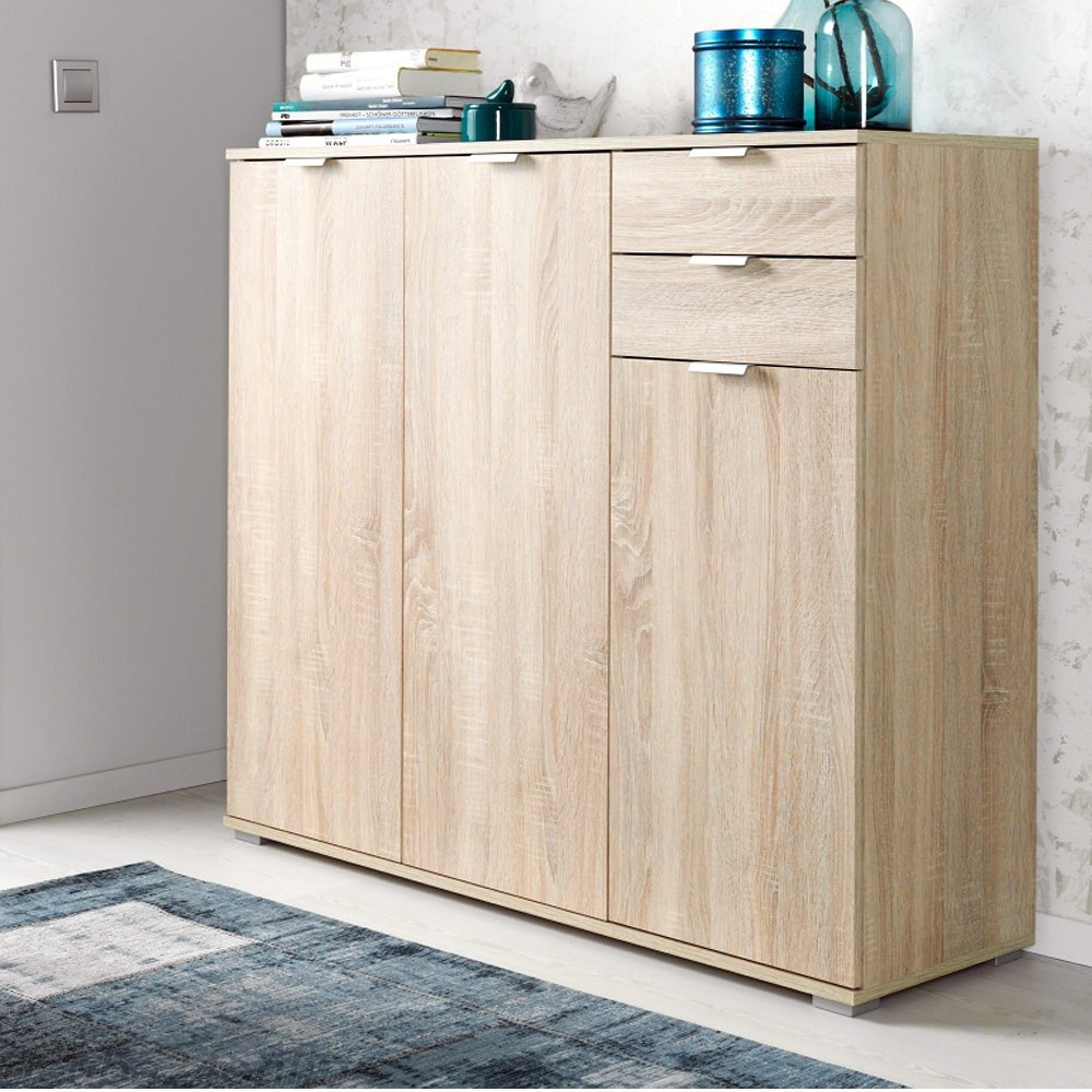 Cs Schmal Kommode
 CS Schmal Kommode Highboard eiche 101cm Schubladen 3