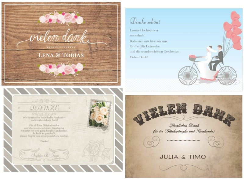 Danke Geschenke Hochzeit
 Danksagung Hochzeit vintage Ideen Beispiele & Mustertexte