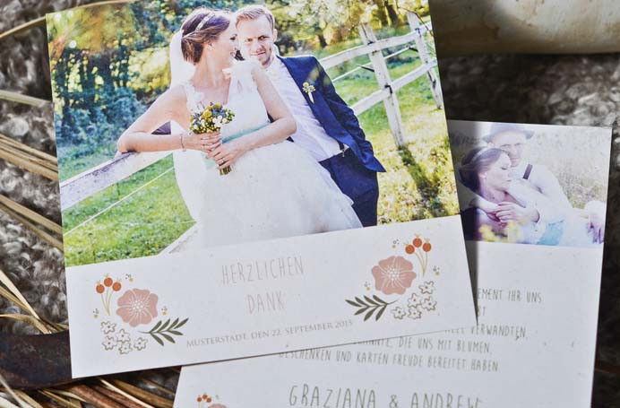 Dankeskarten Hochzeit Vintage
 Dankeskarten Hochzeit– Einen gebührenden Abschluss