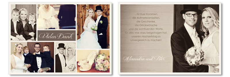 Dankkarten Hochzeit
 MSCHWEIZER Fotografie Design Dankeskarten Hochzeit