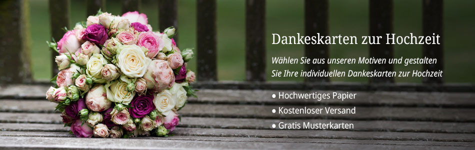 Dankkarten Hochzeit
 Dankeskarten Hochzeit