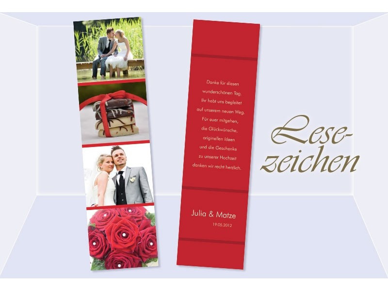 Danksagung Hochzeit Karte
 Danksagung Hochzeit Lesezeichen Karte Danksagungskarte