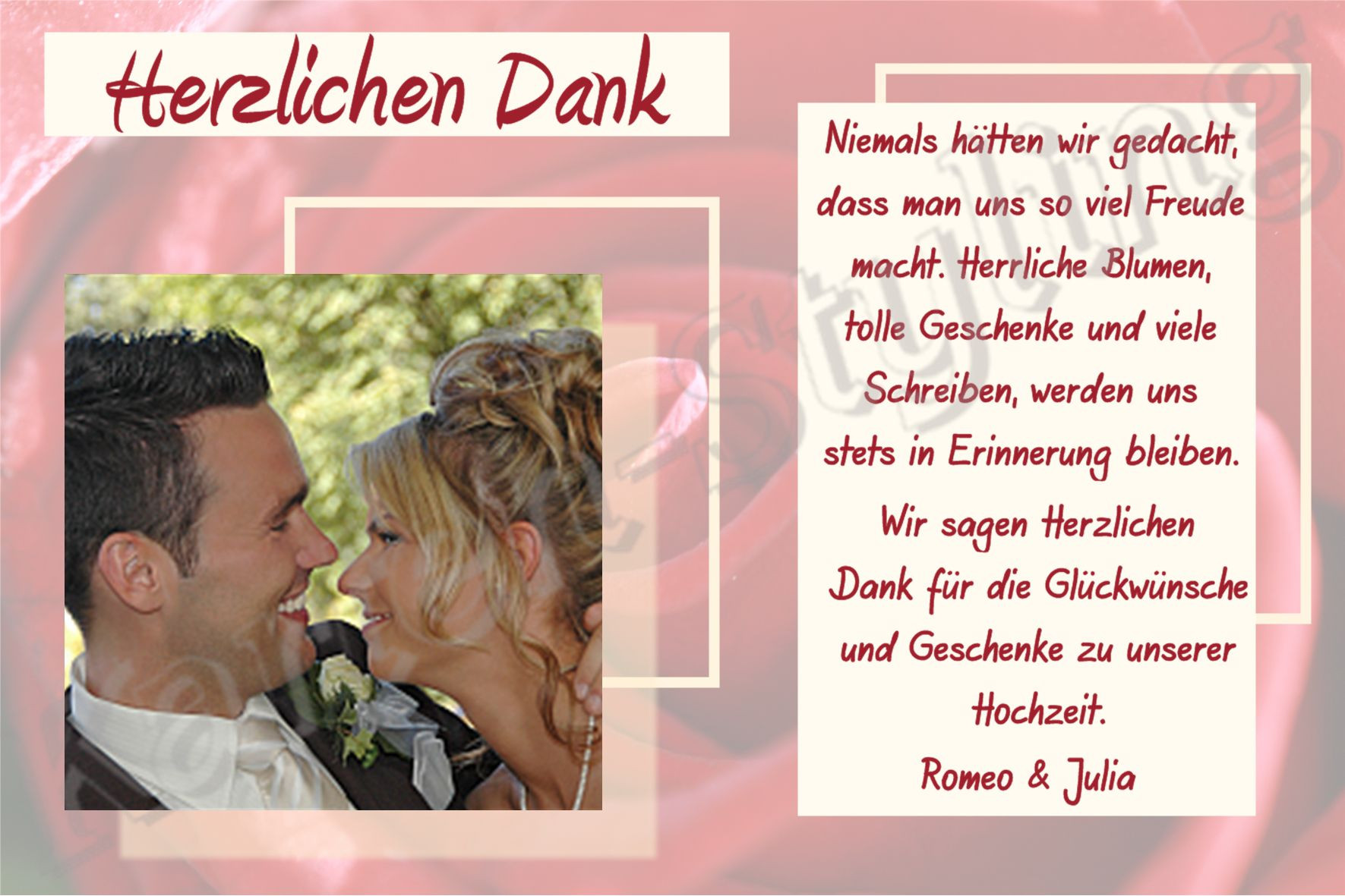 Danksagung Hochzeit Sprüche
 Dankeskarte Hochzeit Dankeskarte Hochzeit Danksagung