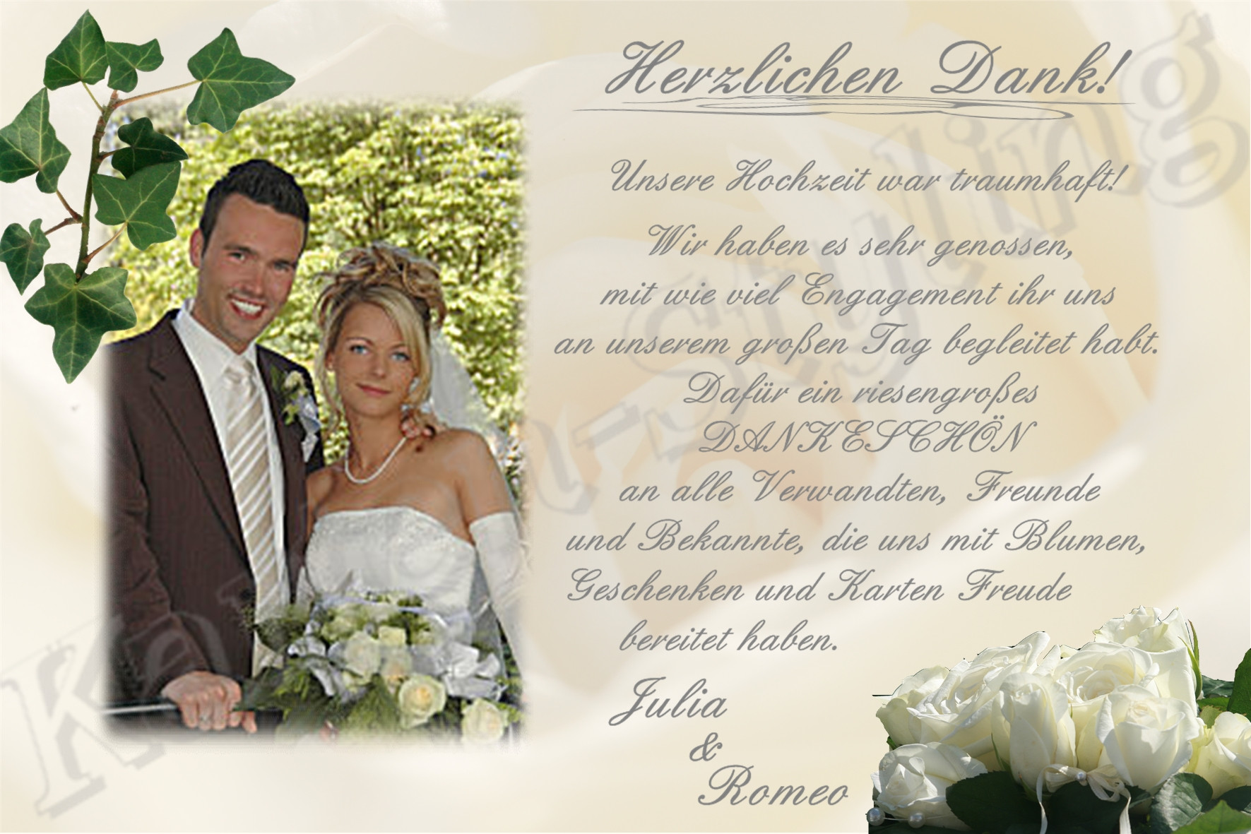 Danksagung Hochzeit Text Persönlich
 25 Foto Einladung Danksagung Hochzeit Karte Dankeskarte