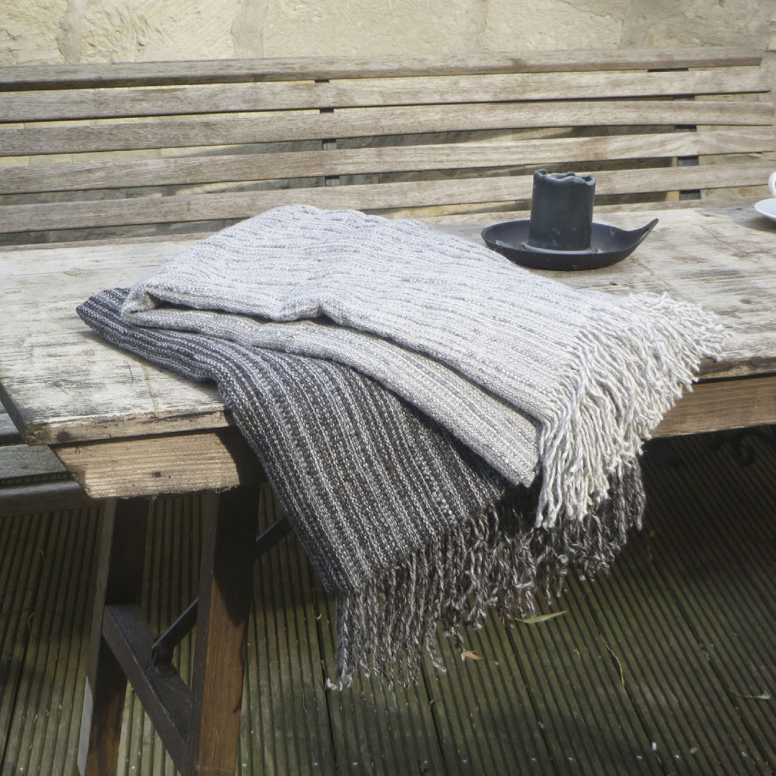 Decke Beige
 Alpaka Decke beige Wolldecke aus Alpaka dorfhaus