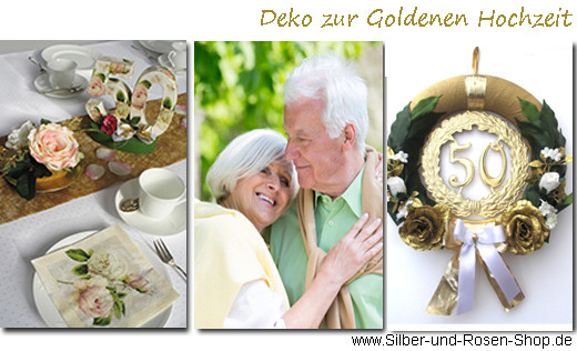 Deko Für Goldene Hochzeit
 Deko Goldene Hochzeit Silber und Rosen Shop