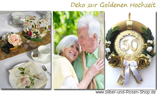 Deko Goldene Hochzeit Haustür
 Deko Goldene Hochzeit Silber und Rosen Shop