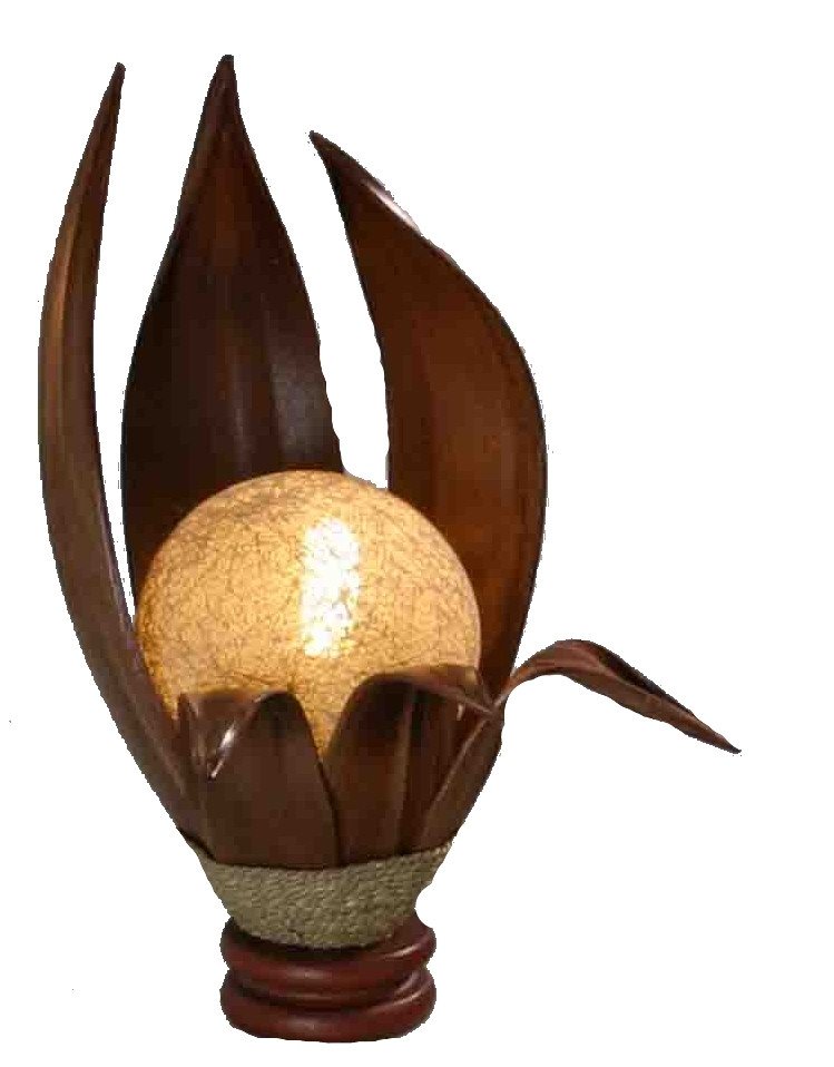 Deko Shop
 Lampe Tischlampe Leuchte Kokosblätter 50 cm Afrika Deko Shop