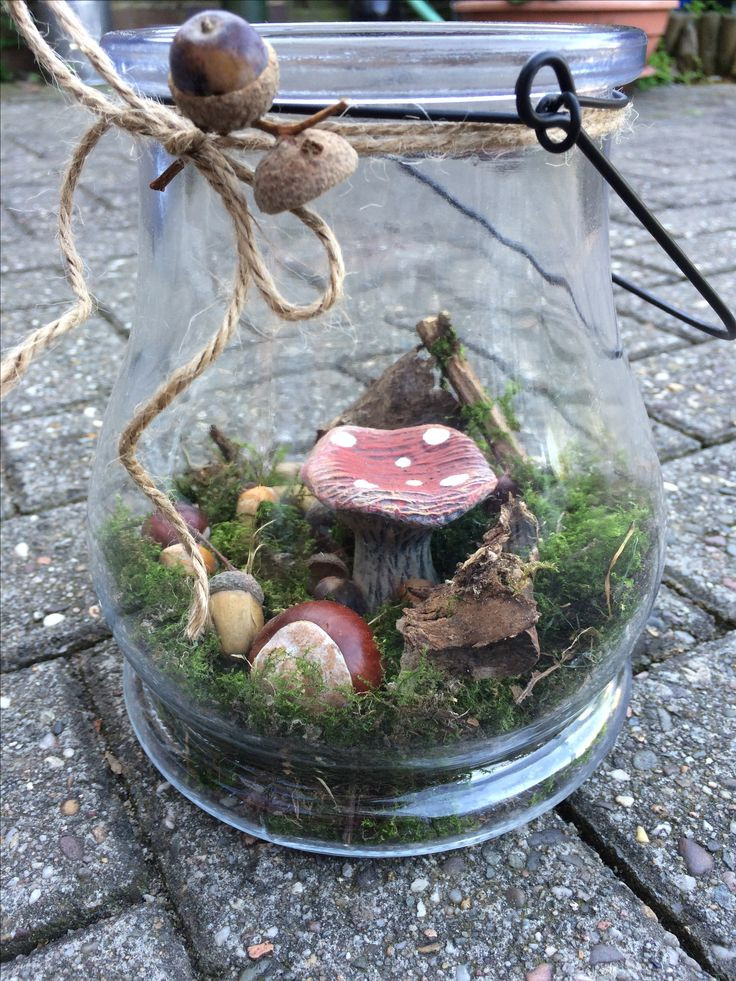 Dekoration Selber Machen
 DIY Herbstdeko basteln Wald im Glas Herbst Dekoration