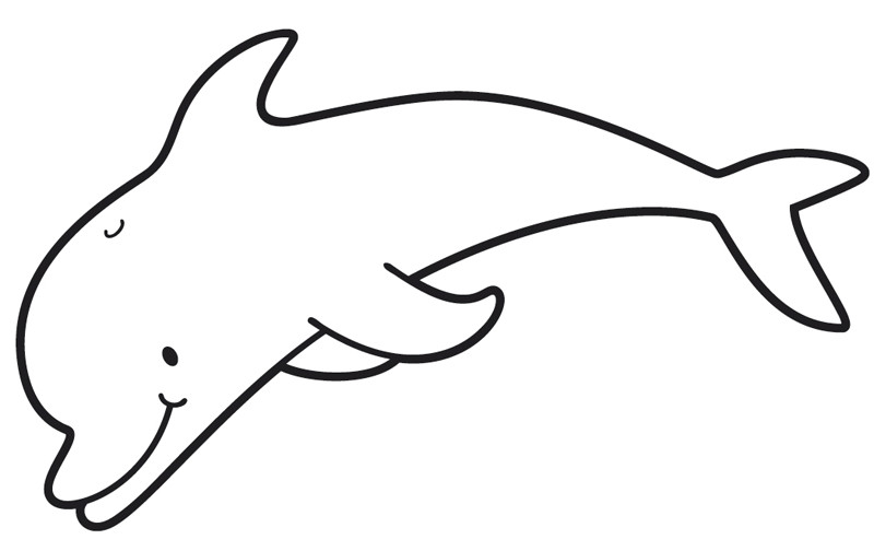 Delfin Ausmalbilder
 Ausmalbild Tiere Lächelnder Delfin kostenlos ausdrucken