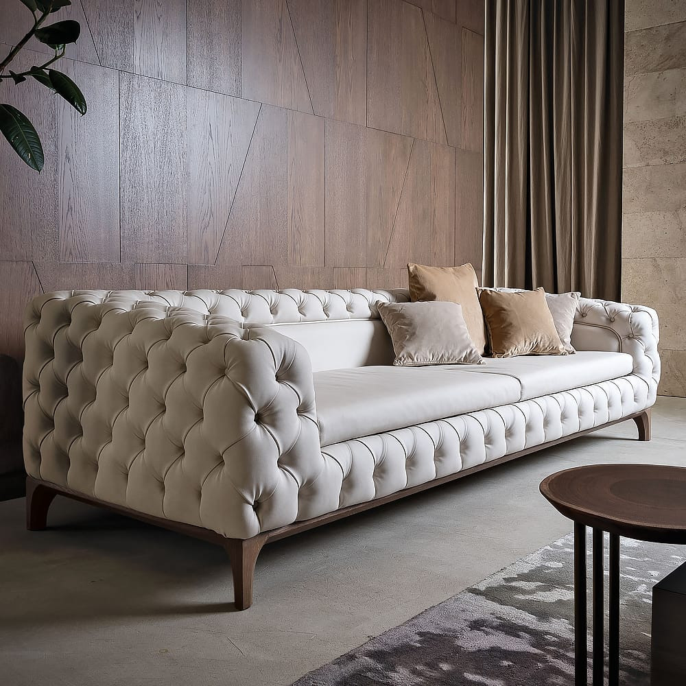 Designer Sofa
 Luxury Italian Designer Button Upholstered Sofa