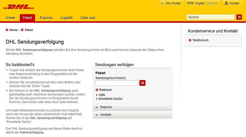 Dhl Paket Nicht Zuhause
 DHL Sendungsverfolgung Tracking Paketverfolgung