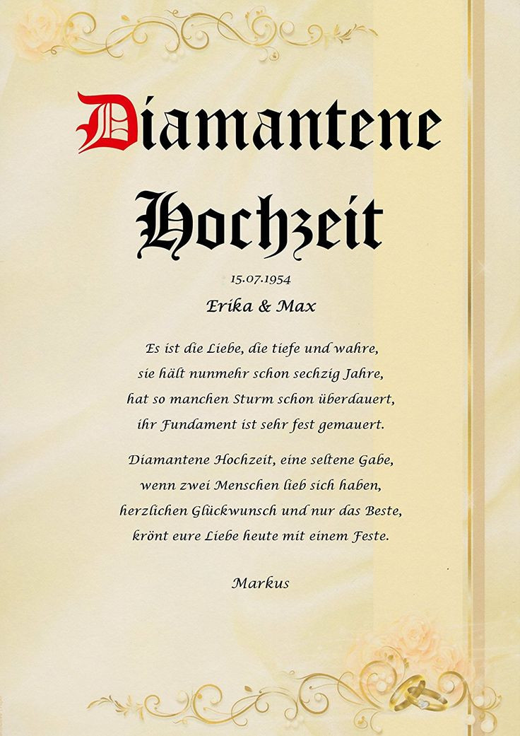 Diamantene Hochzeit Gedicht
 25 einzigartige Sprüche diamantene hochzeit Ideen auf