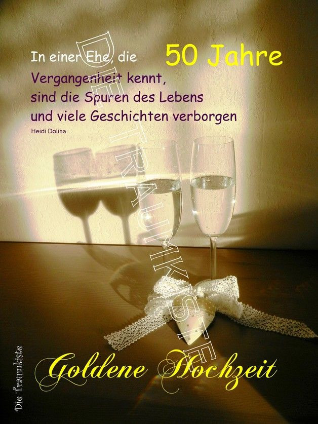 Diamantene Hochzeit Glückwünsche
 Goldene Hochzeit Karte "Gläser Gold" TD0056