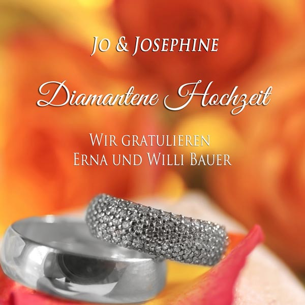 Diamantene Hochzeit Jahre
 60 Jahre verheiratet personalisierte CD für Diamantene