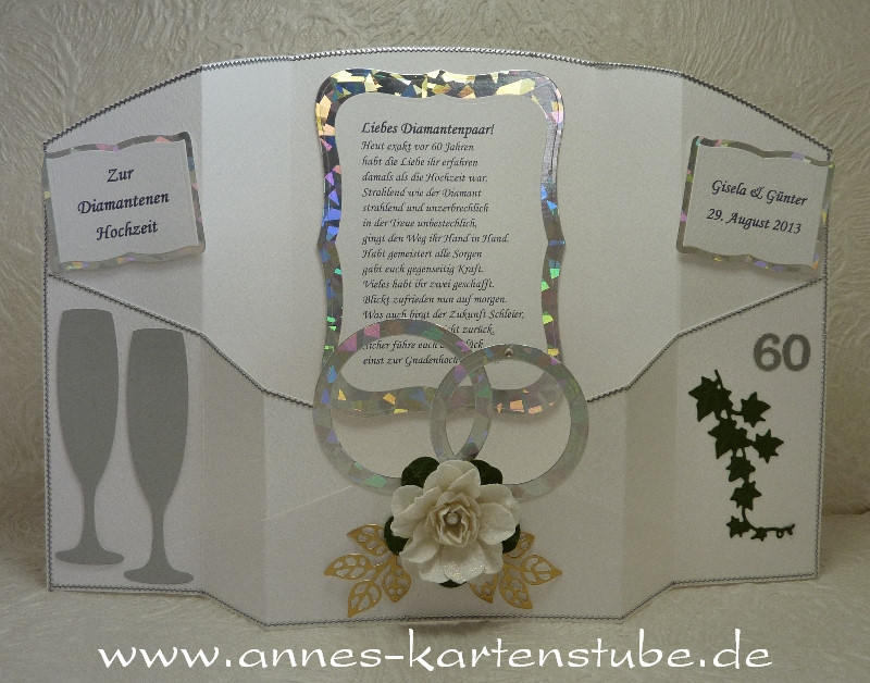 Diamantenen Hochzeit
 Annes Kartenstube Eine Isicard zur Diamantenen Hochzeit