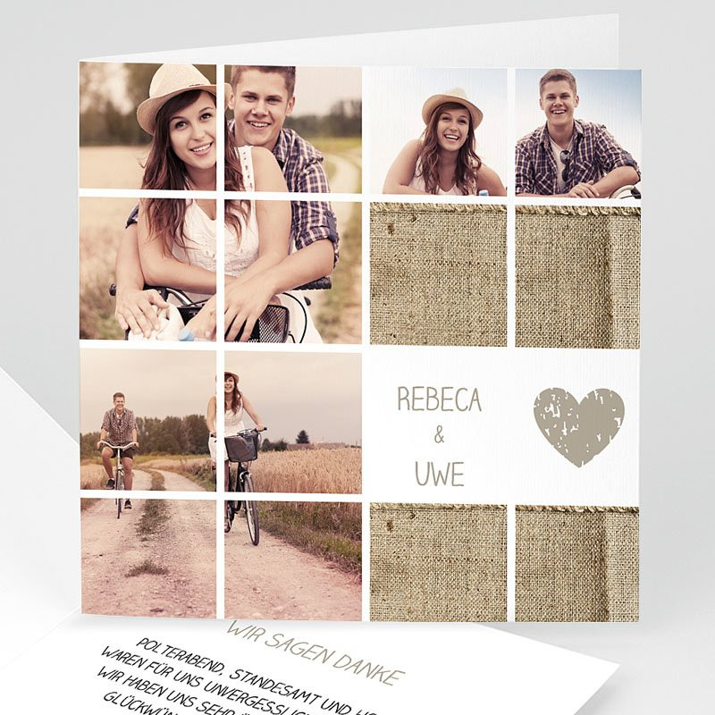 Diashow Hochzeit
 Hochzeitskarten mit Foto Puzzle