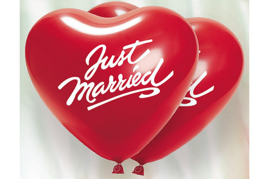 Die Rote Hochzeit
 Die Ballondrucker Dekoset "JUST MARRIED" Herzballons