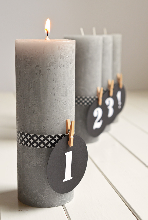 Diy Adventskranz
 DIY Adventskranz ohne Tannenzweige mit Zahlenkerzen