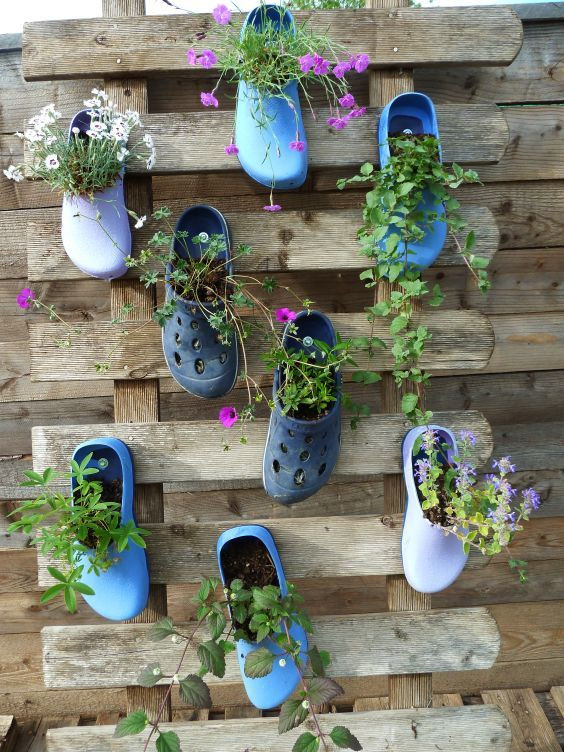 Diy Garten
 Garden DIY Upcycling Shoe Flower Pots Blühende Schuhe