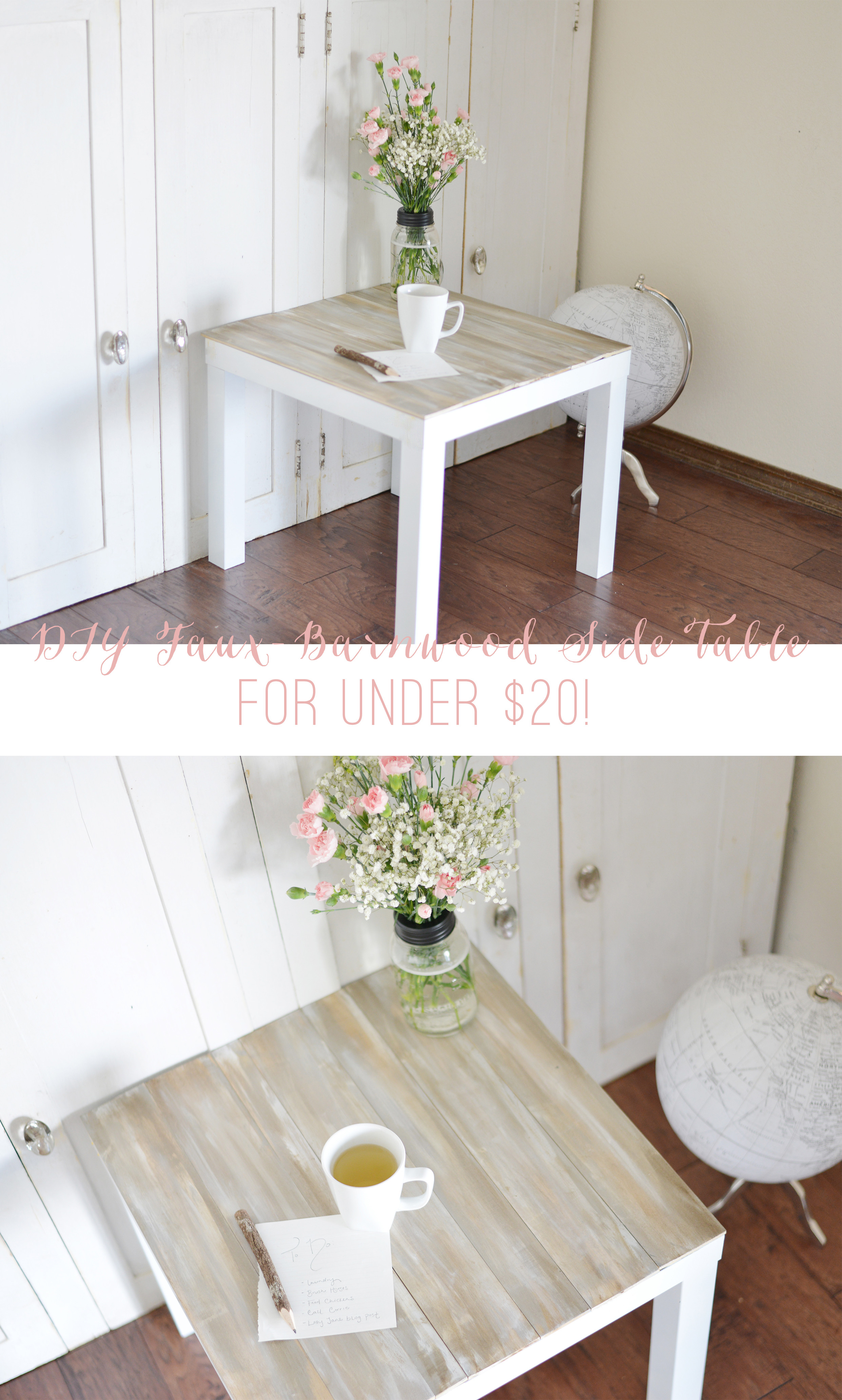 Diy Table
 DIY Faux Barnwood Side Table