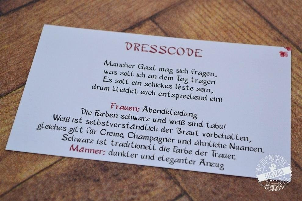 Dresscode Hochzeit Einladung
 Text Einladung Hochzeit Dresscode Dresscode Hochzeit