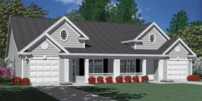 Duplex Garage
 Southern Heritage Home Designs Duplex Plan 1392 D