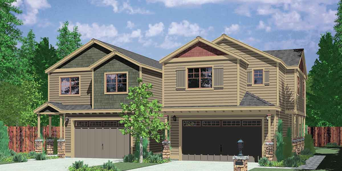 Duplex Garage
 Corner Duplex House Plans Duplex House Plans