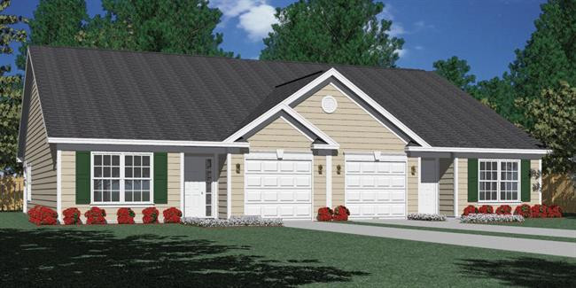 Duplex Garage
 Southern Heritage Home Designs Duplex Plan 1261 B