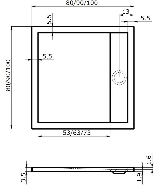 Duschwanne 80x80
 Duschwanne mit Rinne 80x80 cm 2 0 cm flach Duschtassen