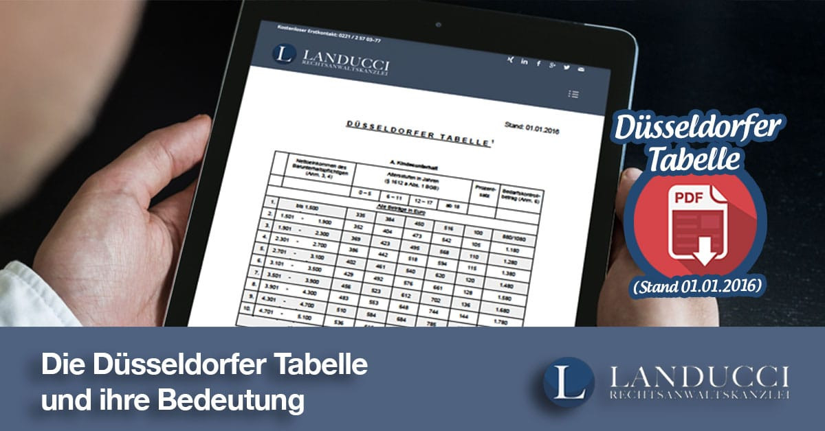 Düsseldorfer Tabelle Rechner
 Die Düsseldorfer Tabelle und ihre Bedeutung