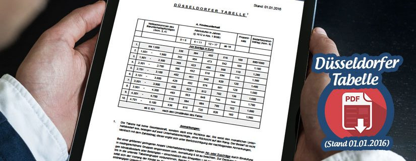 Düsseldorfer Tabelle Rechner
 Die Düsseldorfer Tabelle und ihre Bedeutung