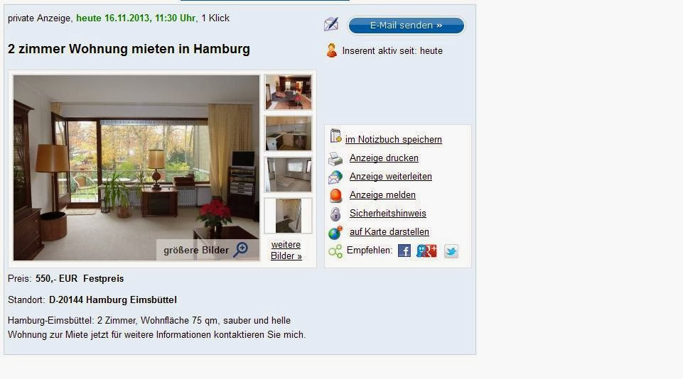 Ebay Kleinanzeigen Düsseldorf Wohnung
 wohnungsbetrug 16 November 2013