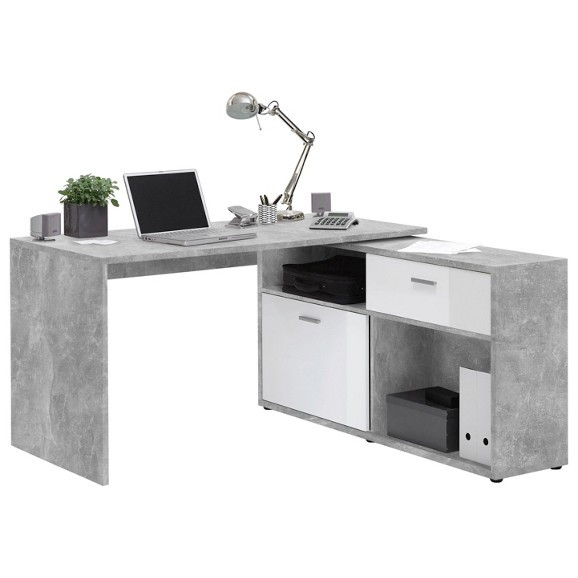 Eck Schreibtisch
 Eckschreibtisch in Weiß Grau online kaufen mömax