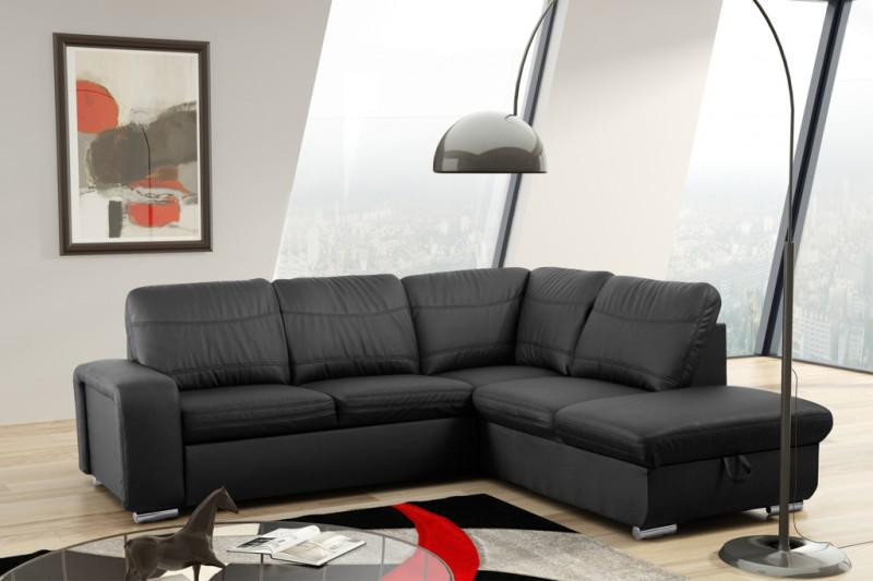 Eckcouch Mit Schlaffunktion
 Schlafsofa Sofa Couch Ecksofa Eckcouch in schwarz mit