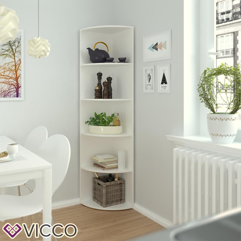 Eckregal Bad
 Vicco Eckregal Weiß Regal Küchenregal Badezimmer