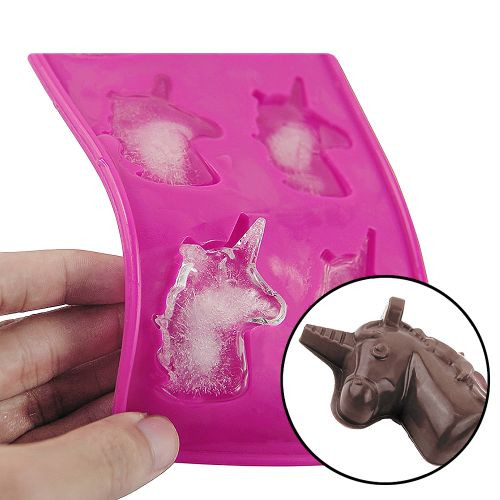 Einhorn Geschenke Mädchen
 Pinke Silikonform Einhorn für Pralinen Eiswürfel und Gebäck