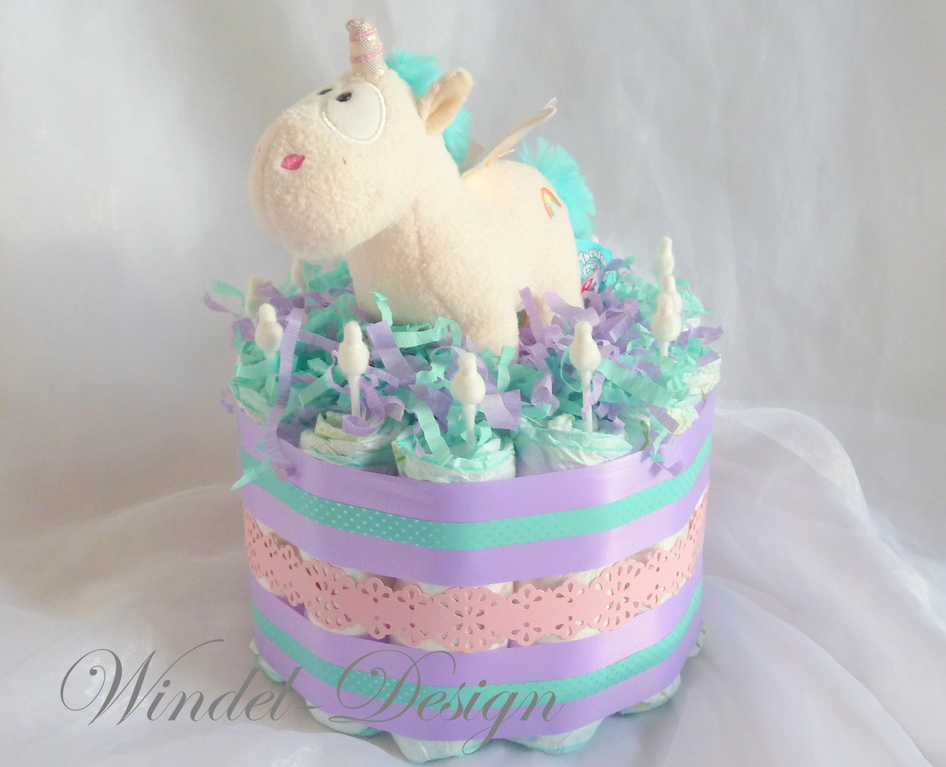 Einhorn Geschenke Mädchen
 Windeltorte Einhorn Windeltorte für Mädchen Windel Design