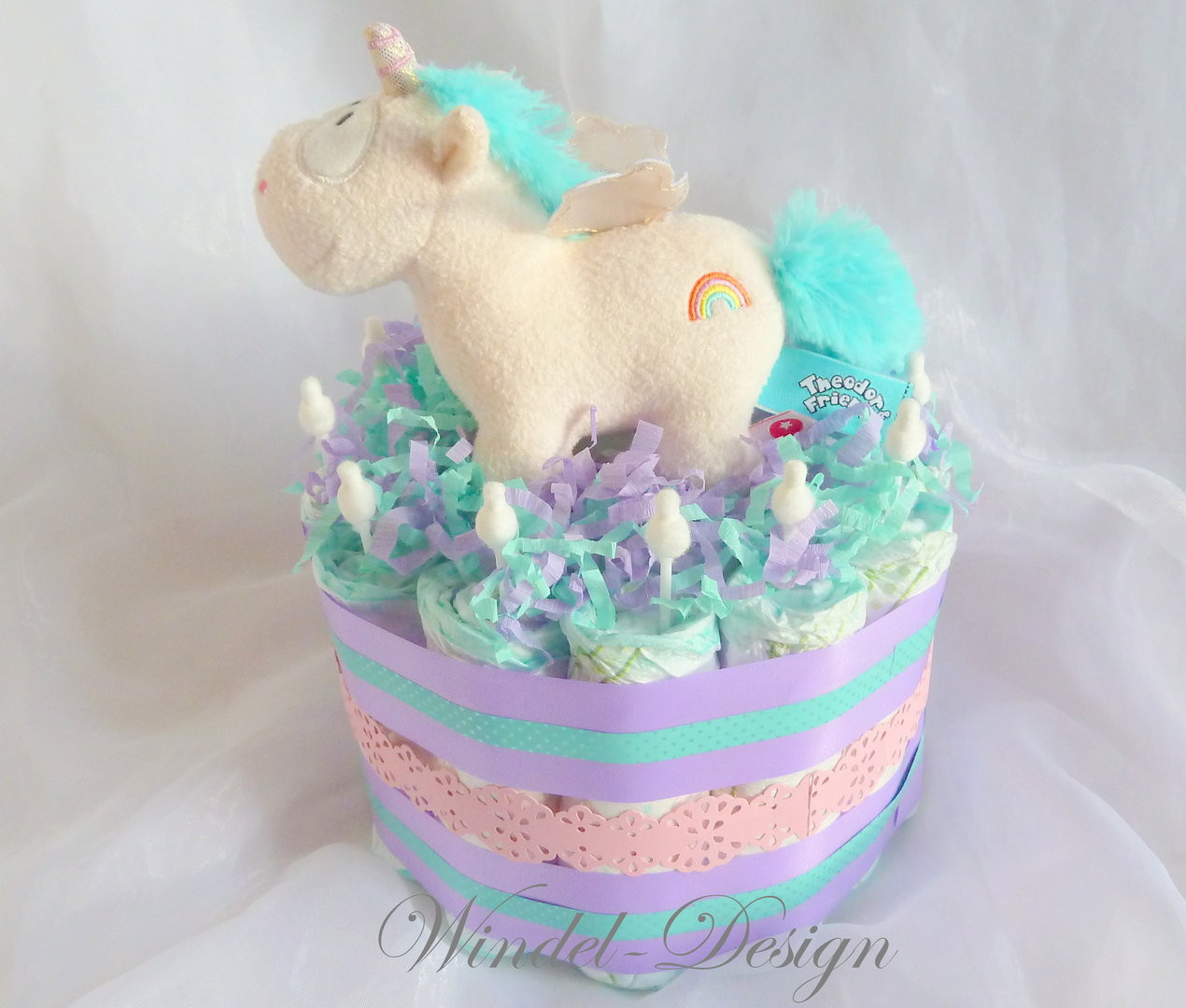 Einhorn Geschenke Mädchen
 Windeltorte Einhorn Windeltorte für Mädchen Windel Design