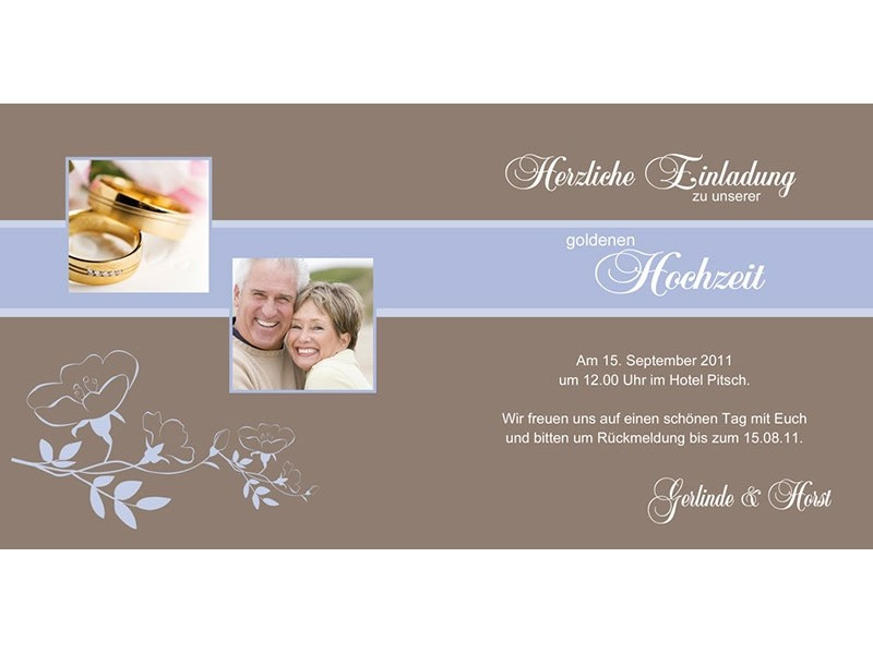 Einladung Goldene Hochzeit Text
 Hochzeitskarte Hochzeitseinladung Einladung Goldene